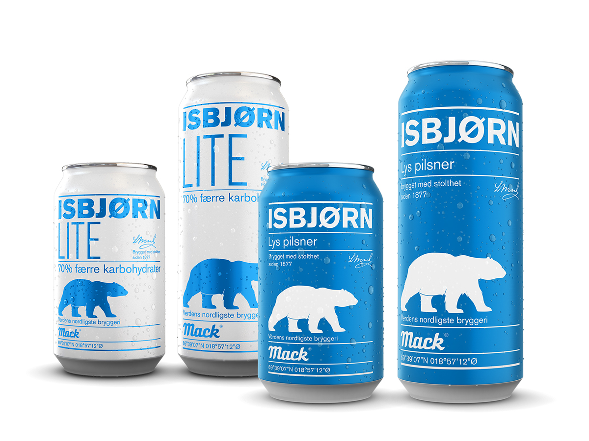 Boks øl Mack Isbjørn 3D visualisering